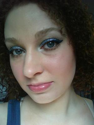 Another winged liner look - this time to bring out the blue of my eyes. (They really stand out more with my darker hair!)