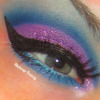 Purple and blue glittery look