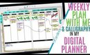 Setting up Weekly Digital Plan With Me March 16 to March 22 PROCESS, PWM Process Video & Calligraphy