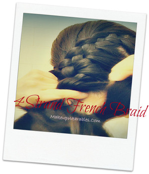http://www.makeupwearables.com/2013/01/easiest-way-to-four-4-strand-braid-4.html
 In this quick and easy hairstyles , step-by-step, 2013 hair tutorial video for beginners, learn the simplest and THE easiest way to four {4} strand braid /plait, and how to 4 strand "French" braid your own hair for short, medium, and long hair. 
http://www.makeupwearables.com/2013/01/easiest-way-to-four-4-strand-braid-4.html