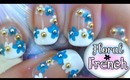 Classy French Manicure with a Floral Twist Nail Art Tutorial - Requested