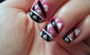 Valentine's Day Nail Art Tutorial: Hot Pink w/ Black Tips