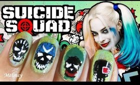 HOW TO DRAW SUICIDE SQUAD NAILS FREEHAND | MELINEY NAIL ART DESIGN TUTORIAL