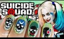 HOW TO DRAW SUICIDE SQUAD NAILS FREEHAND | MELINEY NAIL ART DESIGN TUTORIAL