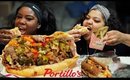 ♡ #ASMR #Mukbang With My cousin | Chicago Italian Beef & Cheese | Portilos !