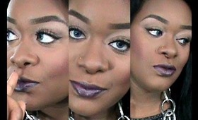 Neutral Eyes & Bold Purple Lips