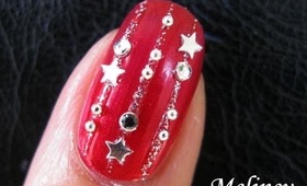 New Years Eve Party Nails - Nail Art Tutorial for Holidays Red Design Easy Simple Cute