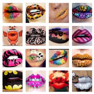 Colorful lip art🍒