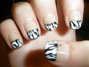 Plain zebra French tip