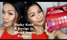 Pinky Gold Eyes with Greige Lip  ♡ Blood Sugar palette