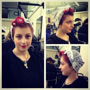 A 40s look i did on my friend hannah for my period make up assessment at college. 
Hair and make up all done by me. 
And, i passed :)