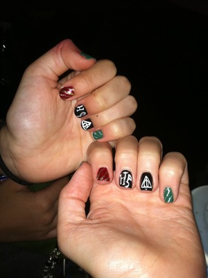 Harry Potter nails!!!! I did me and my bff's for the premier! 