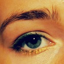 Olive green and gold makeup :)