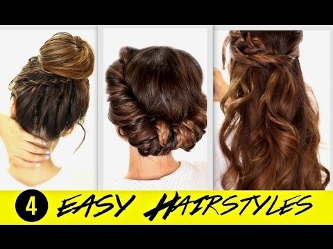 ★4 Totally EASY BACK-TO-SCHOOL HAIRSTYLES | Cute Braided Bun + Half-Up ...