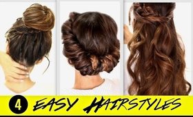 ★4 Totally EASY BACK-TO-SCHOOL HAIRSTYLES | Cute Braided Bun + Half-Up Braids Hairstyle