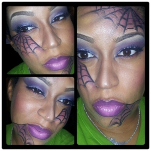 soft lilac, blue, to violet cutcrease with purple violet spider webs.