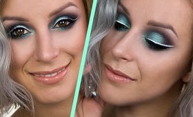 Makijaż graficzny -miętowo szare smokey eyes - Kolekcja Courreges Estee Lauder || Zmalowana