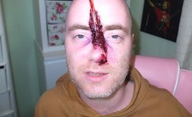 Bloodied Pencil Through Nose SFX Hallowe'en Make-Up Tutorial