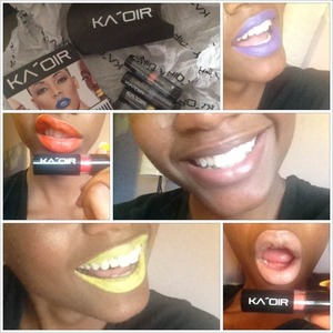 I just purchased 4 colors from KA'OIR cosmetics, Ohh La La, Banana Milkshake, Love U, and rude Girl and I loved them all. Smooth application and the colors really popped!
Oh P.S
I didnt have lip primer so I used Urban Decay eyeshadow primer under. It worked perfect with a little nivea lip nourishment.
