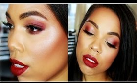 Matte Eyes & Bold Vampy Lips || Jaclyn Hill Inspire