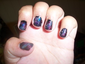 Using Sally Hansen nail polish in invisible and black out