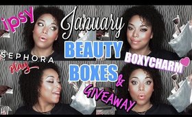 January 2017 IPSY GIVEAWAY + Sephora Play+ Boxycharm Unboxings || MelissaQ