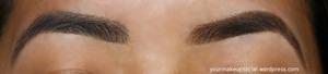 Charcoal colored brows on the left; brown on the right. Which do you prefer? 