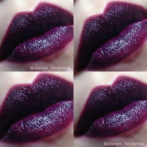 Dark violet lips for fall lip liner in vino by Mac all over lips with revlon va va violet 