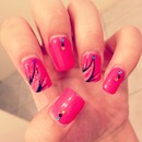 diamond pink nails <3