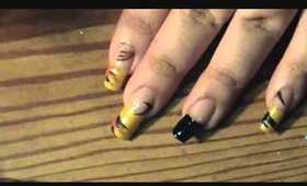 Simple Black And Yellow Nail Tutorial