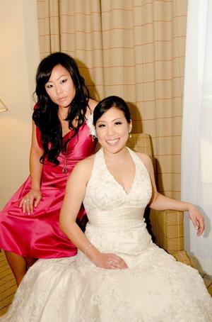 my beautiful bride cousin and me. she gave me the honor to do her make-up for one of the most important days of her life :)))