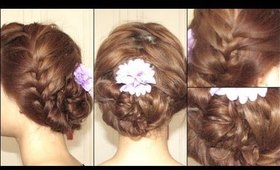 French Fishtail Braided Intricately Woven Updo