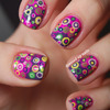 Super colorful layered dot nails