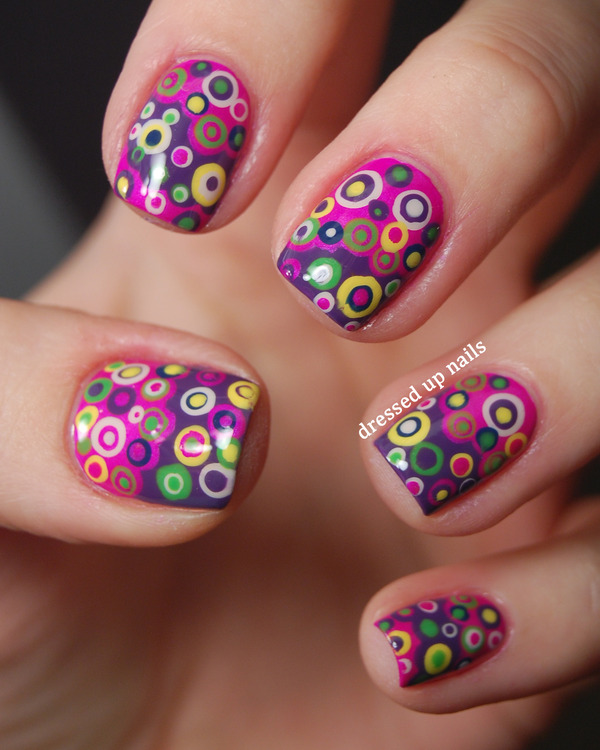 Super colorful layered dot nails | Whitney S.'s (dressedupnails) Photo ...