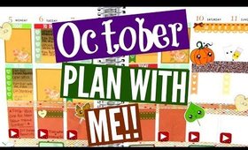 PLAN WITH ME | October Colors & Kawaii Fall Stickers!!