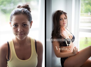 Boudoir photo session... Before and after. X