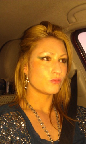 I am headed to meet my date. face is a little shiny, but I liked my look.