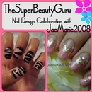 Pink Glittery Nails http://superbeautyguru.com/pink-glitter-tape-manicure/