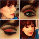 Red, Black, and White Cut Crease