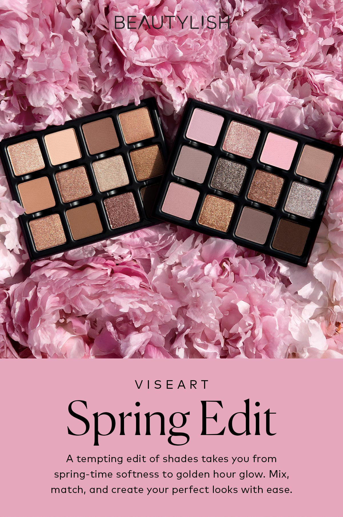 A tempting edit of shades takes you from spring-time softness to golden hour glow. Mix, match, and create your perfect looks with ease. Shop the Viseart VisePRO Etendu Praline & Lilas Lumiere at Beautylish.com