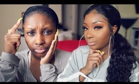 How to put Full Lace Wig in Ponytail WITHOUT Tape/Glue! | Makeupd0ll