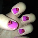 Pink and Red triangle half moons