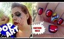 Pop Art Halloween Costume - Comic Strip hair, makeup, and nails