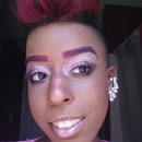 Raspberry Ombre Mohawk With Matching Brows