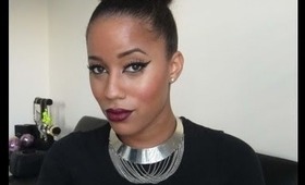 Oxblood lips & Dramatic Winged Eyeliner: Fall Makeup Tutorial