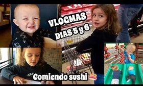 VLOGMAS DÍAS 5y6 BEBE JUEGA EN EL PARQUE POR PRIMERA VES, comiendo SUSHI, nos vamos al supermercado