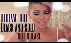 How To : Black and Gold Cut Crease