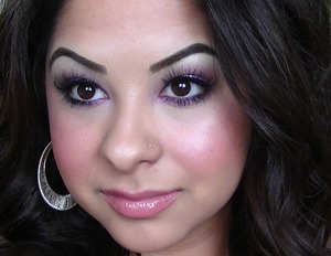 Lavender Lids, Glitter Liner, Dewy Skin and a Glossy Lip perfect for spring