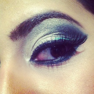 Green and purple smokey eye