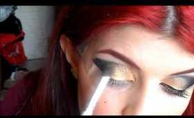 Tutorial Maquillage Or et Noir pour le soir - Gold and black evening makeup tutorial